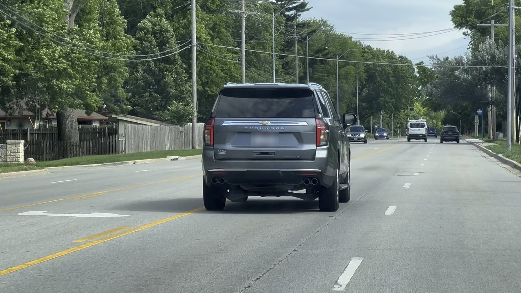 Suburban on a local boulevard