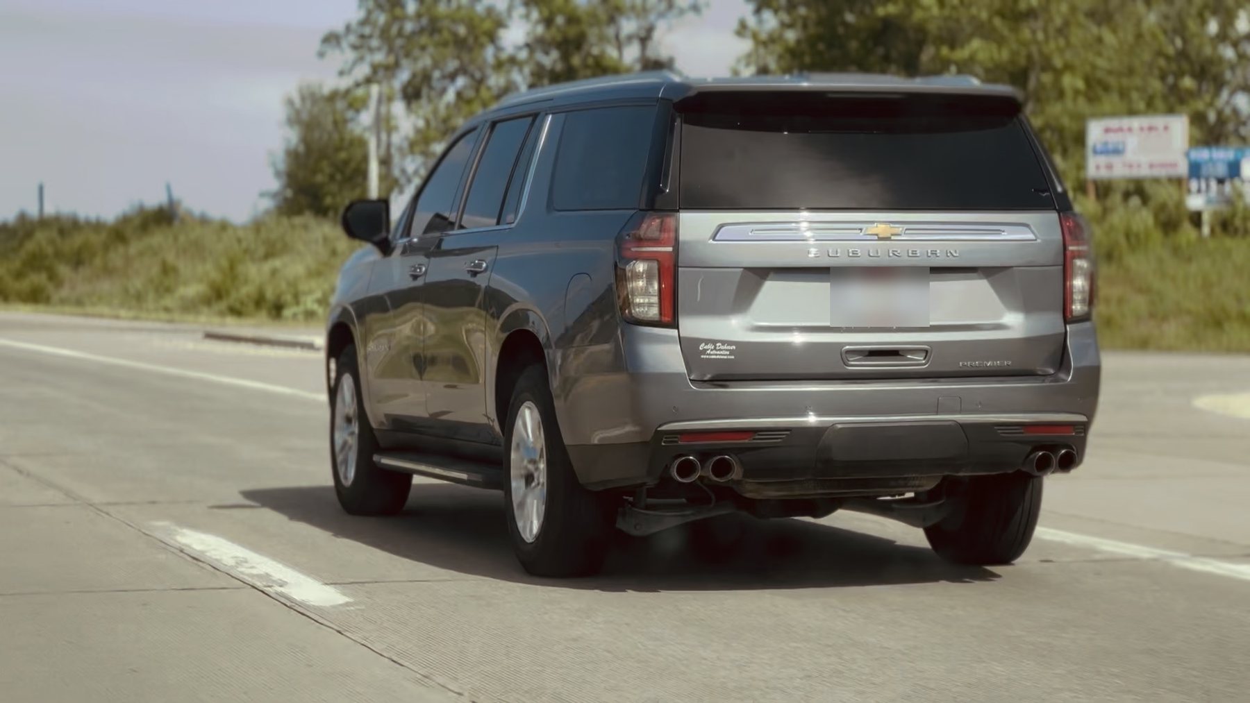 Suburban Premier on the highway